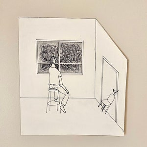 Mediatation, Ink drawing, Original Artwork