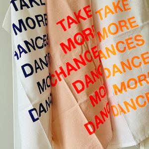Geschirrtuch Neon nkhamburg Design Statement Print Spruch Siebdruck Baumwolle Leinen Hochwertig Motivation Happiness Minimalistisch