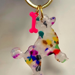 Keyring Poodle Dog Dachshund Dachshund colorful Neon Gift Dog Accessories Bag Pendant