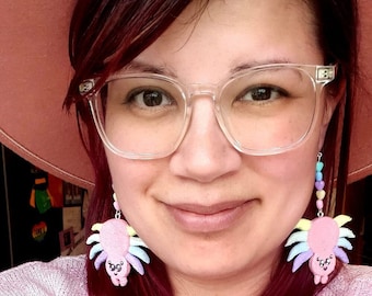 Kawaii Pastell Spinnen Ohrringe: Fairy Kei Schmuck