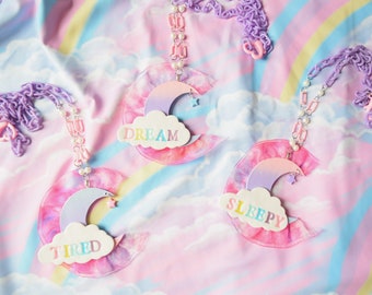 Naszyjnik Kawaii Moon & Cloud: Pastel Fairy Kei Jewelry