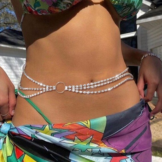 Shiny Summer Waist Chain Adjustable 