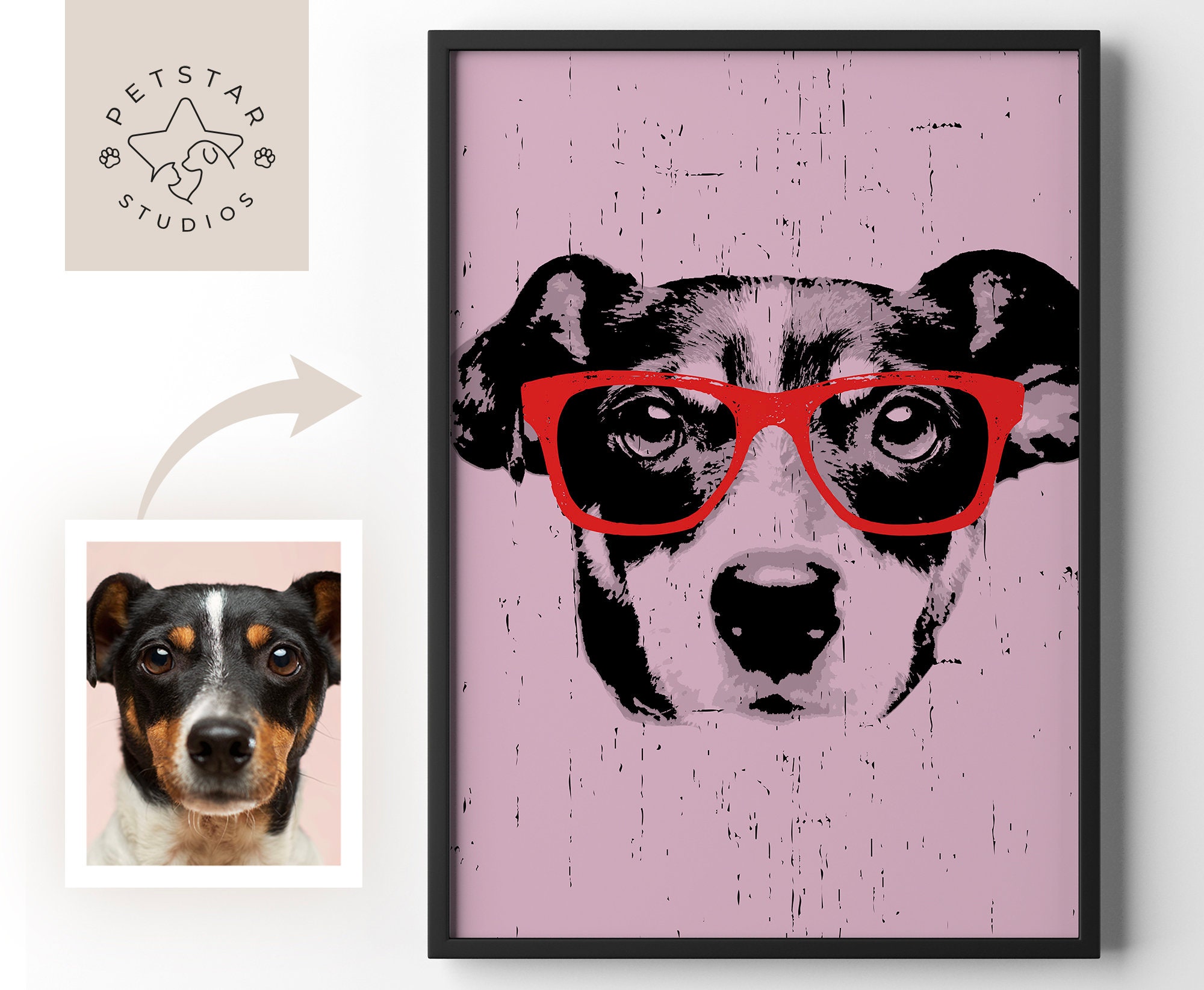 Discover Custom Pet Banksy Portrait, Pet Funny Personalised Contemporary Art, Wall Art, Wall Decor, Personalised Art for a Memorial Gift