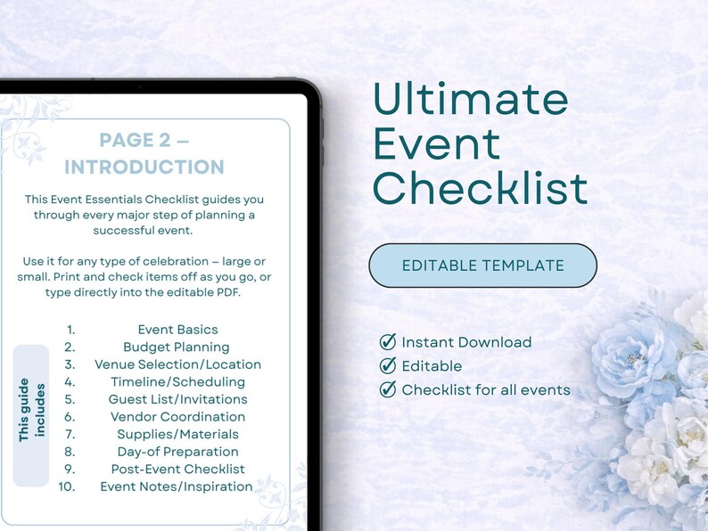 Event Planning Checklist | Ultimate Event Essentials, Editable PDF - Etsy