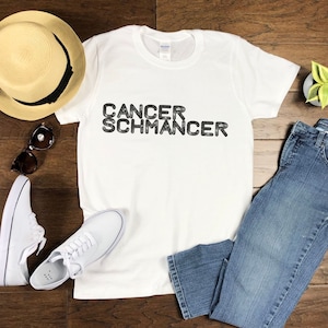Cancer Schmancer Unisex funny cancer t-shirt, Chemo wear, Lighthearted Cancer tee, Sarcastic Cancer shirt, Funny Cool Cancer Motivation tee