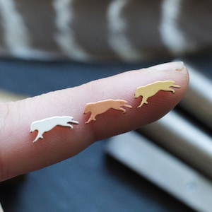 Tiny Running Wolf Blank - Metal Blanks for Soldering - Charms for Jewelry Making - Sterling Silver, Copper or Brass