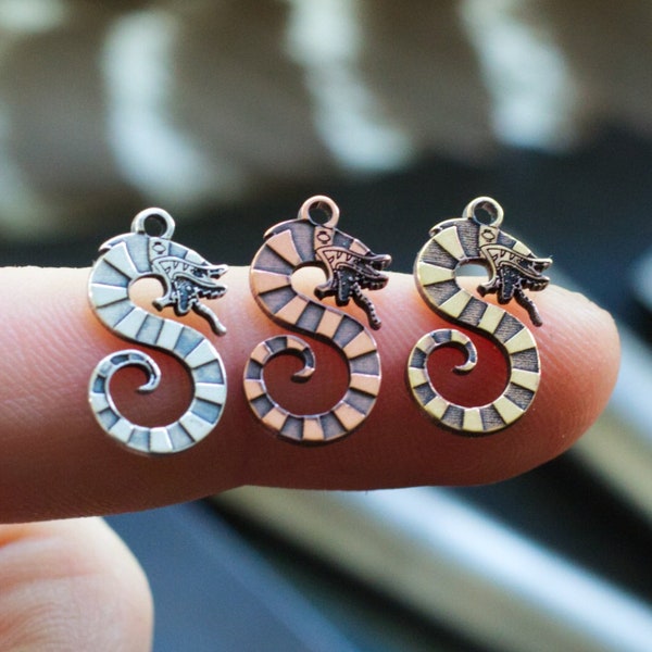Sandworm Charm - Charms for Jewelry Making - Sterling Silver, Copper or Brass - Oddities - Miniature