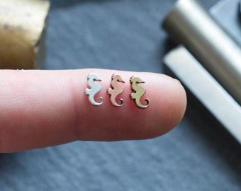 Tiny Seahorse Blank - Metal Blanks for Soldering or Stamping - Sterling Silver, Copper or Brass