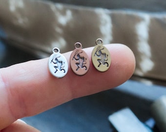 Tiny Krampus Charm - Charms for Jewelry Making - Sterling Silver, Copper or Brass - Krampusnacht - Night - German - Oval - Tag