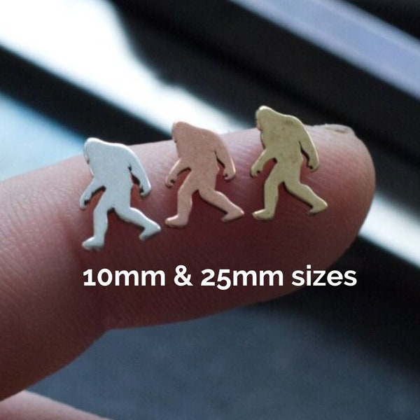 Tiny Sasquatch Blank - Bigfoot - Metal Blanks for Soldering - Charms for Jewelry Making - Sterling Silver, Copper or Brass