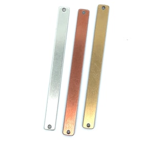 Skinny Stamping Blank Bar, Rectangle Pendant Charm, Engraving Blanks for Personalized Jewelry, Horizontal Pendant, Jewelry Making Supply