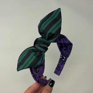 Ghost Host Bowband Haunted Headband Purple Mansion Bow Band