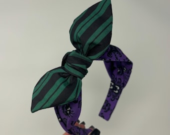 Ghost Host Bowband Haunted Headband Purple Mansion Bow Band