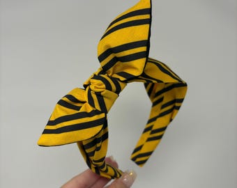 Wizard Striped Loyalty Bow Band House Pride Color Headband Wizard Inspired House Color Striped Headband