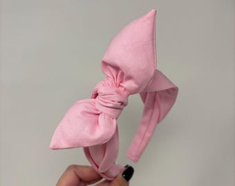 Solid Light Pink Bow Band Headband Flower and Garden Festival