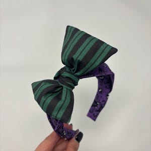 Ghost Host BIG Bowband Haunted Headband Purple Mansion Bow Band
