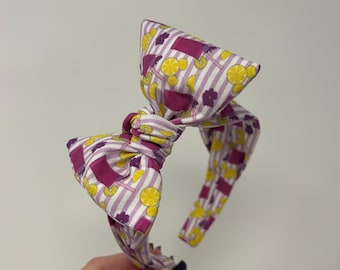 Violet Lemonade BIG Bow Band Headband Flower and Garden Festival