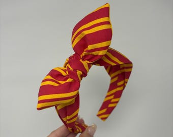 Wizard Striped Bravery Bow Band House Pride Color Headband Wizard Inspired House Color Striped Headband