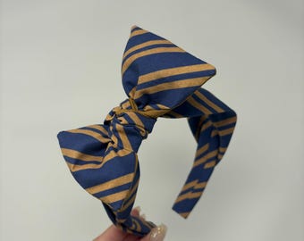 Wizard Striped Wisdom BIG Bow Band House Pride Color Headband Wizard Inspired House Color Striped Headband