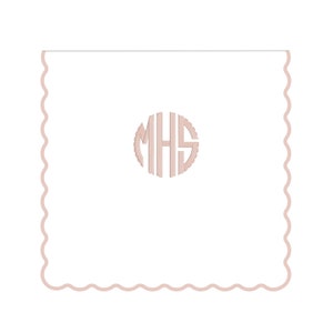 Scallop Edge, Monogrammed Shower Curtain, Bisque or Custom Color, 72x72, Custom Size
