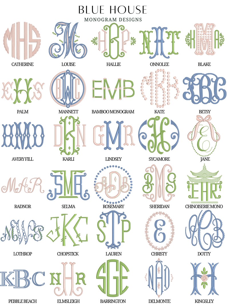 Monogrammed Linen Napkins with Green Hemstitching Set of 6 image 3