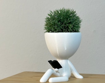 People Planter Book Reader - Pots With Drainage - People Planter pot- Suculenta Planter - Person Planter - Plant Pot - Gift