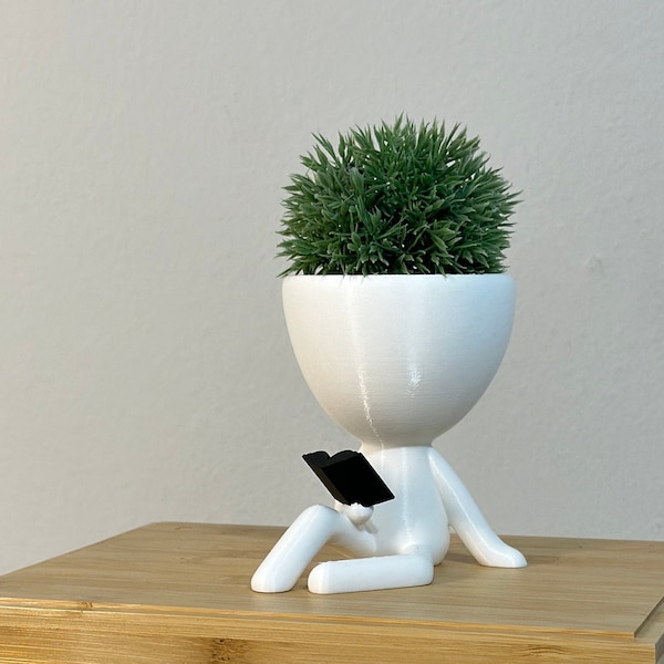 People Planter Book Reader - Pots With Drainage - People Planter pot- Suculenta Planter - Person Planter - Plant Pot - Gift