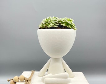 Person Planters, Plant Pot Robert - Zen Planter - cute planters - happy pot - 3d printed planter