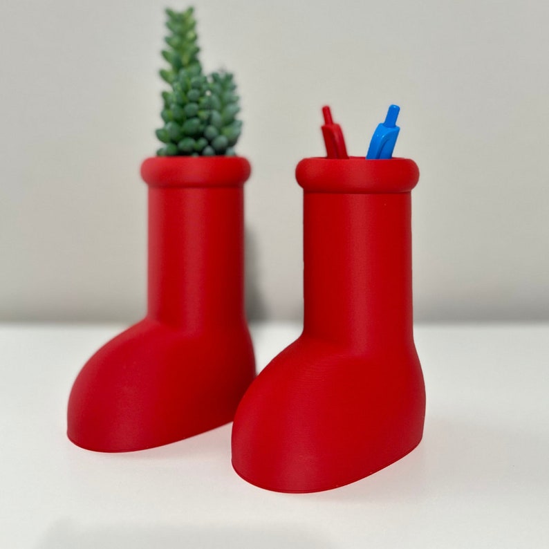 Pair of Big Red Boots Pen and Pencil Cup Holder Home Decor Etsy