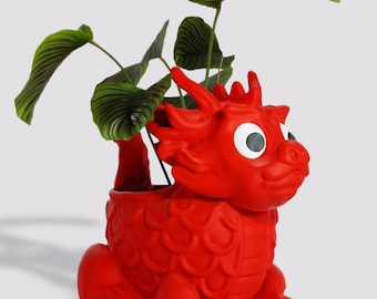 Red Dragon Succulent Planter: 3D Printed Fantasy Plant Pot