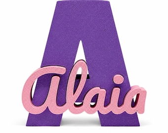 Custom 3D Printed Name Sign | Freestanding Initial Letter Decor, Two-Tone Color Choice