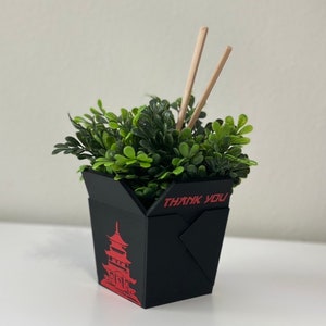 Chinese Planter Take-Out Box FREE TWO CHOPSTICKS Chinese Take out Planter 3D printed planter image 6