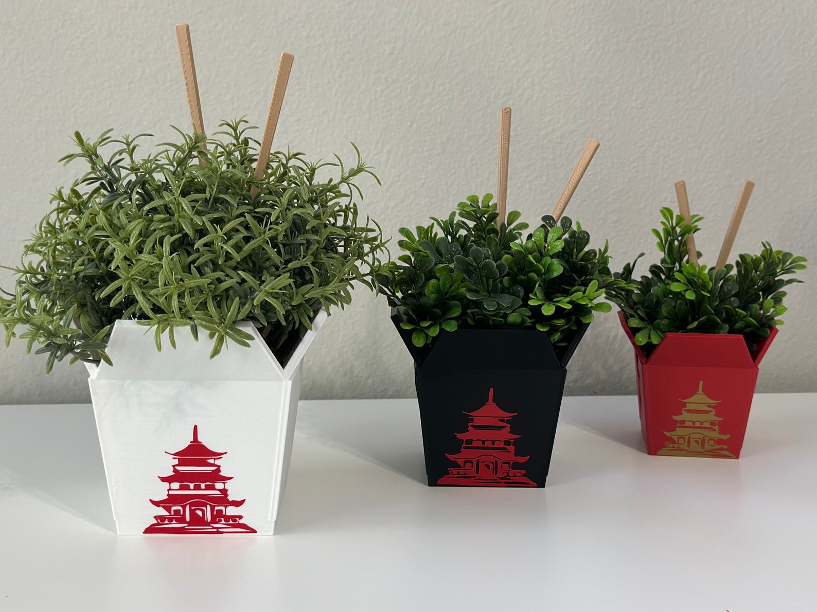 Chinese Planter Takeout Box FREE TWO CHOPSTICKS Chinese Etsy