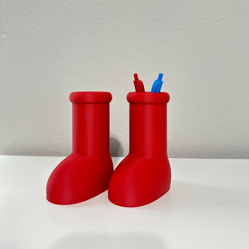 Pair of Big Red Boots Pen and Pencil Cup Holder Home Decor Etsy