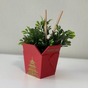 Chinese Planter Take-Out Box FREE TWO CHOPSTICKS Chinese Take out Planter 3D printed planter image 7