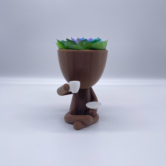 Coffee Lover Planter Pot- Little planter pot - People Planter pot- Suculenta Planter - Person Planter - Plant Pot- Home Decor- decor - Home