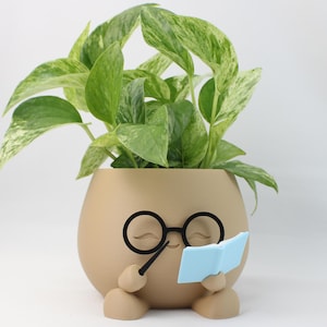 Plant pot for book lovers – Wizard Book artistic vase and book decoration – Unique gift for book lovers–vase for readers –succulent planters