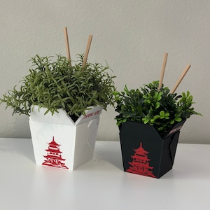 Chinese Planter Take-Out Box - FREE TWO CHOPSTICKS - Chinese Take out Planter | 3D printed planter