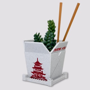 3D Printed Chinese Takeout Planter: Indoor Plant Pot with Chopsticks