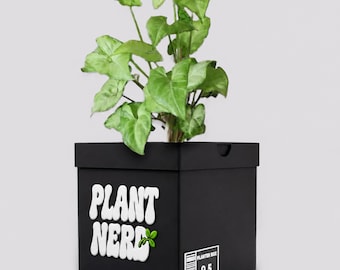 Sneaker Box Planter with Drainage Holes, 3D Printed Plant Nerd Pot for Indoor Plants