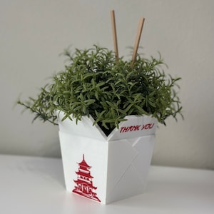 Chinese Planter Take-Out Box FREE TWO CHOPSTICKS Chinese Take out Planter 3D printed planter image 5