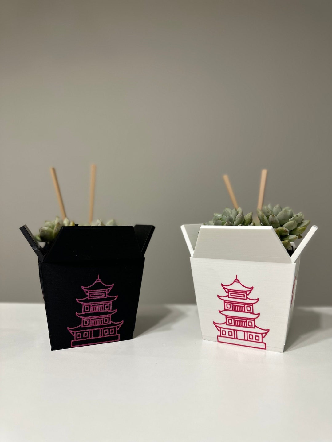 Chinese Planter Takeout Box FREE TWO CHOPSTICKS Chinese Take Out