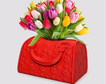 3D Printed Purse Vase, Flower Vase, Handbag Planter, Purse Flower Vase, Flower Pot Home Decoration