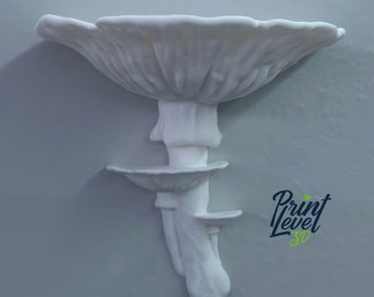 3D Printed Amanita Mushroom Wall Shelf: Cottagecore Decor