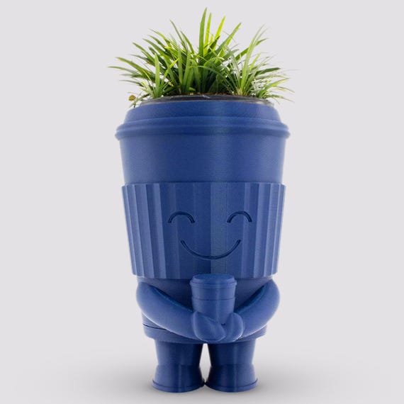 3D Printed Coffee Cup Planter with Drainage Tray