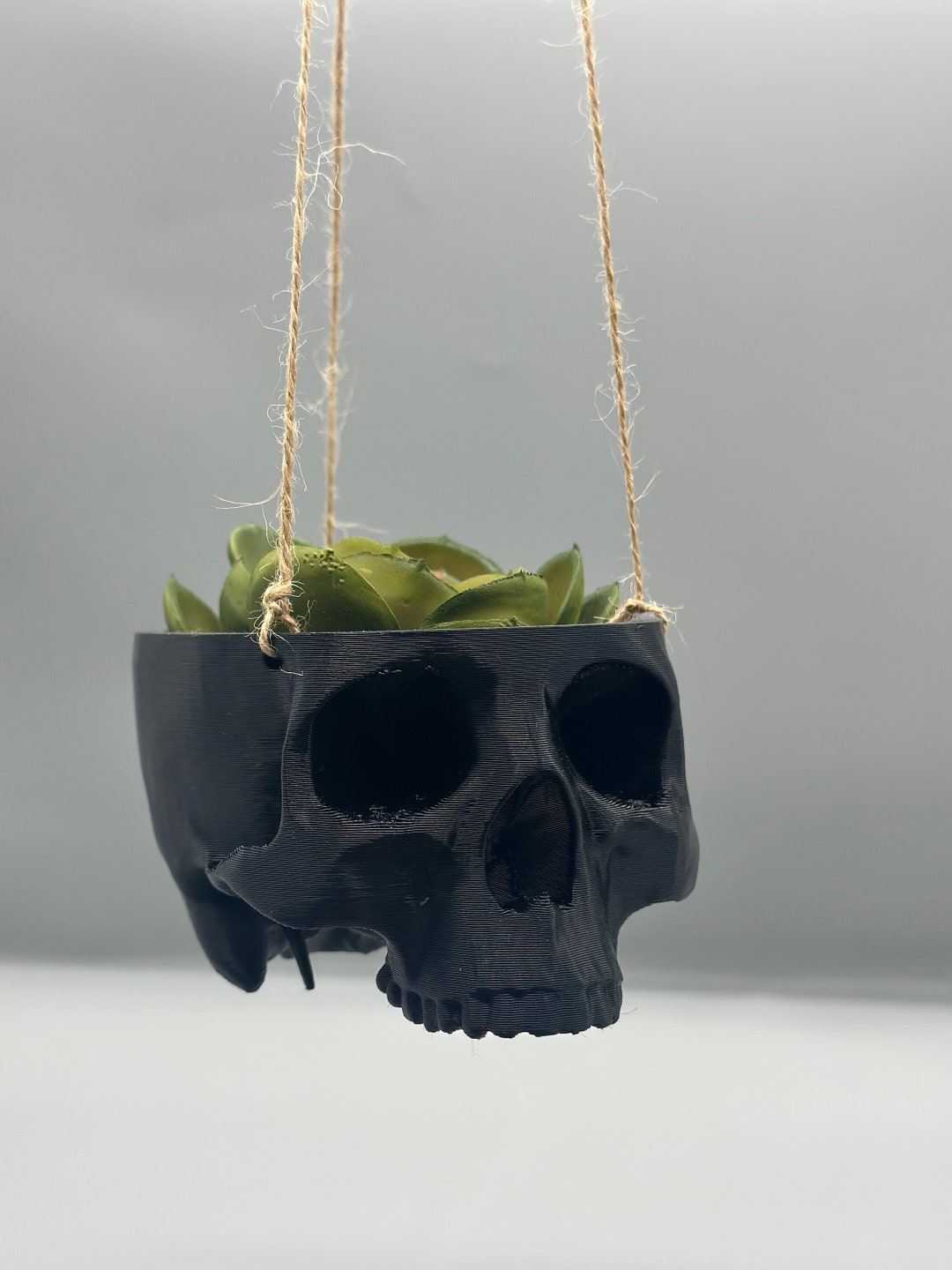 Skull Hanging Planter Pot, hanging kit included - Succulent Planter - 3D Printed
