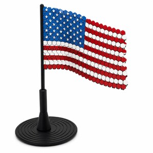American Flag Decor | 3D Printed Wavy Hexagon Tabletop Display with Stand | Mexico | Brazil | Venezuela zdjęcie 7