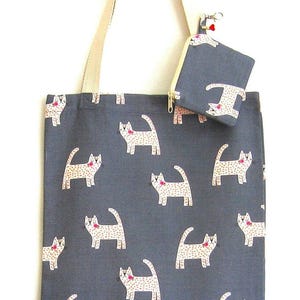Katzen-Ökotaschen-Geschenkset mit Geldbörse, Katzen-Tragetasche und Geldbörse aus 100 % OEKO TEX-Baumwolle, Mehrzweck-Tragetasche, Kollektion „Animal Lover Bags“.