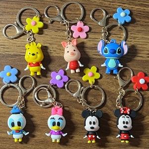 Magical Disney Keychain Wonderland: Piglet, Stitch, Minnie Mouse, Mickey Mouse, Daisy, Donald, Winnie, and More!