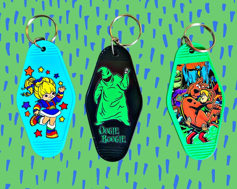 90s Cartoon Motel Keychain, Retro Nostalgia Party Favors - Etsy